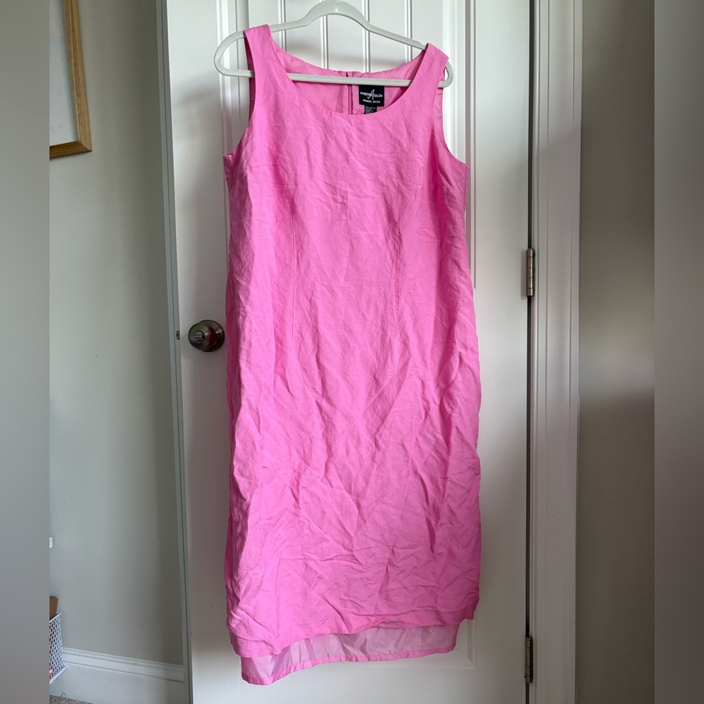 Positive Attitude Pink Sleeveless Sheath Dress Midi